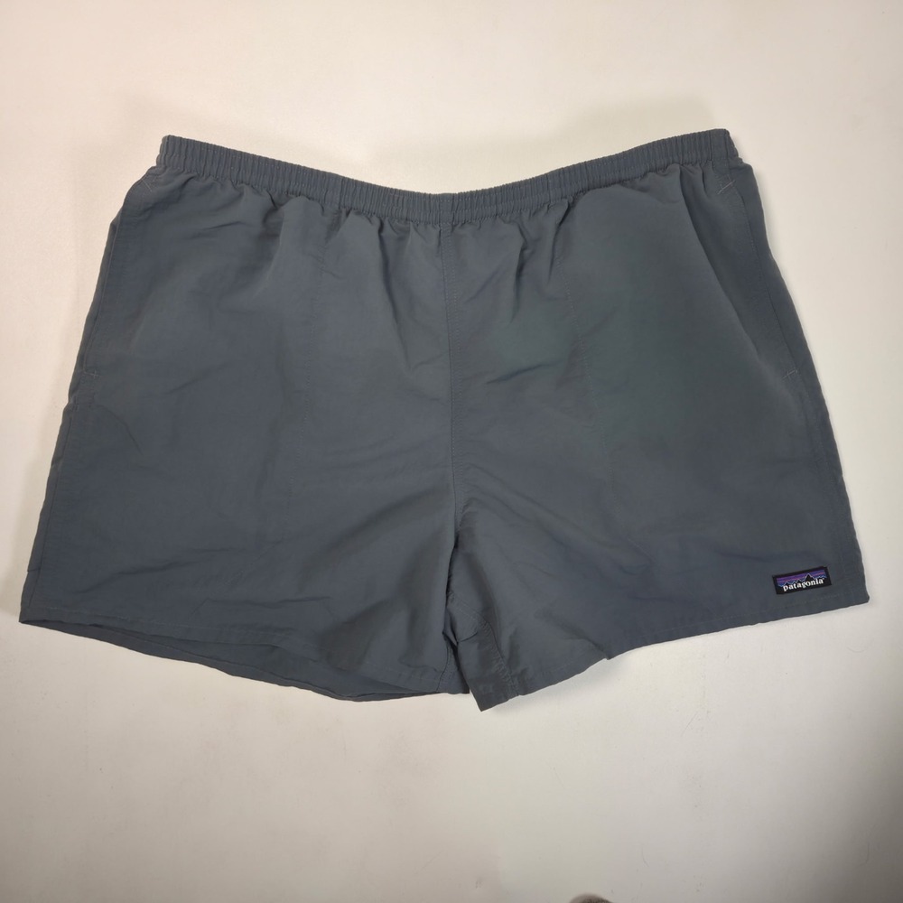 Patagonia Baggies Shorts Mens 2XL Plume Grey 5" Lined Hiking 39×5 Elastic Waist